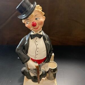 VTG Shields Fifth Ave Japan clown hobo with cigarette, top hat figurine